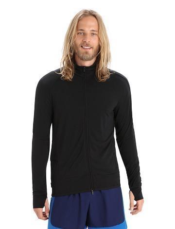 Icebreaker ZoneKnit™ Merino Long Sleeve Zip Miesten Huppari Mustat | FI 1261EBCX